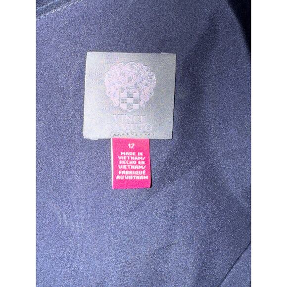 Vince Camuto draped asymmetric sleeveless gown dress blue size 12 - Picture 7 of 7